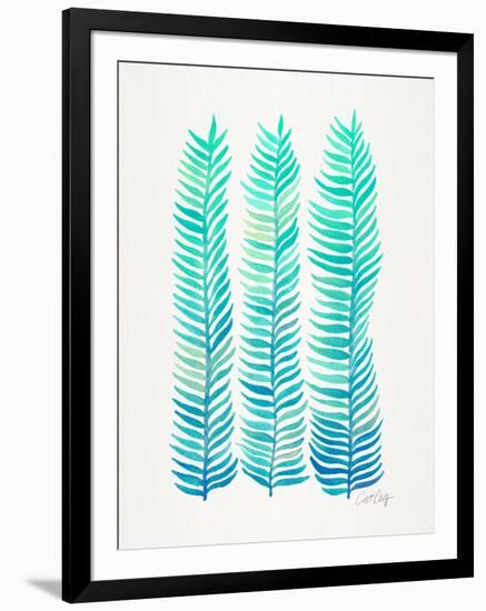 Turquoise Stems-Cat Coquillette-Framed Art Print