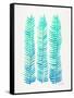 Turquoise Stems-Cat Coquillette-Framed Stretched Canvas