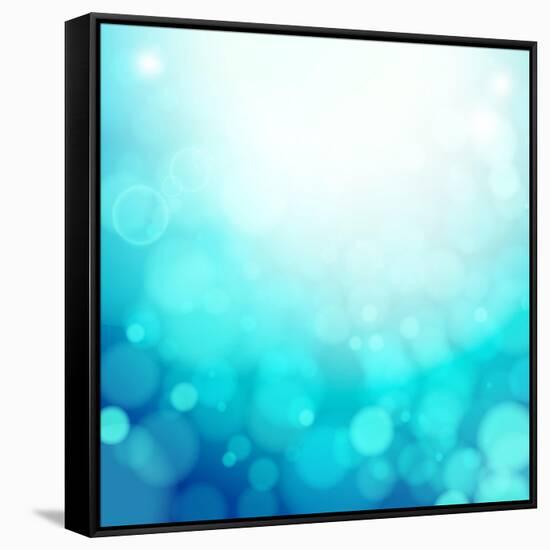 Turquoise Summer Background-OlgaYakovenko-Framed Stretched Canvas