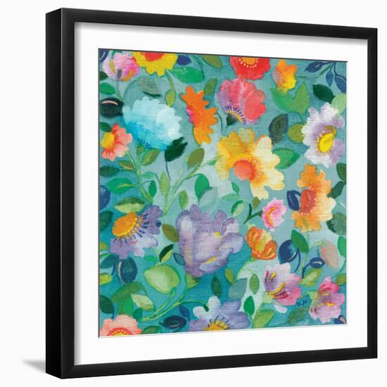 Turquoise Textile-Kim Parker-Framed Giclee Print