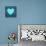 Turquoise Vintage Heart on Blue Denim Fabric-Anna-Mari West-Stretched Canvas displayed on a wall