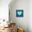 Turquoise Vintage Heart on Blue Denim Fabric-Anna-Mari West-Stretched Canvas displayed on a wall