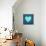 Turquoise Vintage Heart on Blue Denim Fabric-Anna-Mari West-Mounted Art Print displayed on a wall