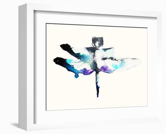 Turquoise & Violet Dragonfly-Karin Johannesson-Framed Art Print