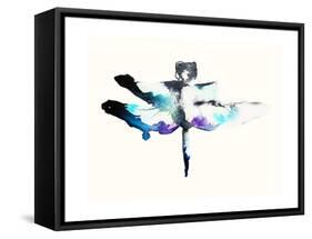 Turquoise & Violet Dragonfly-Karin Johannesson-Framed Stretched Canvas