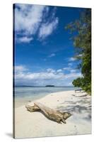 Turquoise water and a white beach on Christmas Island, Buka, Bougainville, Papua New Guinea, Pacifi-Michael Runkel-Stretched Canvas