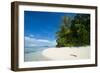 Turquoise water and a white beach on Christmas Island, Buka, Bougainville, Papua New Guinea, Pacifi-Michael Runkel-Framed Photographic Print