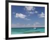 Turquoise Water and Dive Boat, Cockburn Town, Grand Turk Island, Turks and Caicos-Walter Bibikow-Framed Photographic Print