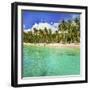 Turquoise Water and Palm Trees Lining Nippah Beach, Indonesia, Southeast Asia, Asia-Matthew Williams-Ellis-Framed Photographic Print