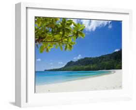 Turquoise Water and White Sand at Champagne Beach, Island of Espiritu Santo, Vanuatu, South Pacific-Michael Runkel-Framed Photographic Print