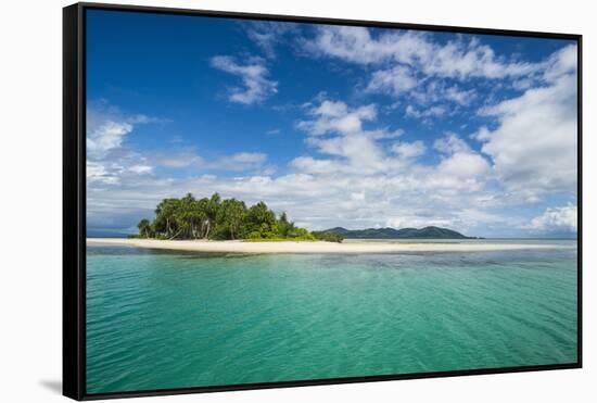 Turquoise water and white sand beach, White Island, Buka, Bougainville, Papua New Guinea, Pacific-Michael Runkel-Framed Stretched Canvas