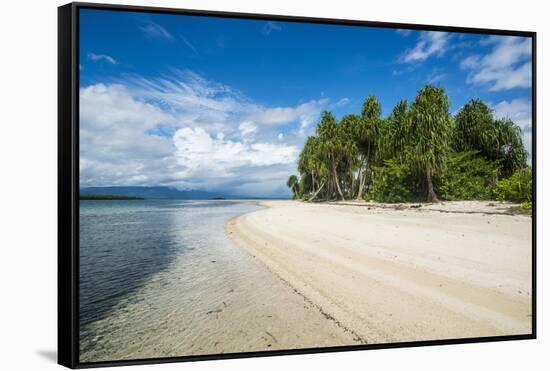 Turquoise water and white sand beach, White Island, Buka, Bougainville, Papua New Guinea, Pacific-Michael Runkel-Framed Stretched Canvas