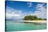 Turquoise water and white sand beach, White Island, Buka, Bougainville, Papua New Guinea, Pacific-Michael Runkel-Stretched Canvas