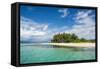 Turquoise water and white sand beach, White Island, Buka, Bougainville, Papua New Guinea, Pacific-Michael Runkel-Framed Stretched Canvas