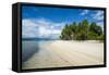 Turquoise water and white sand beach, White Island, Buka, Bougainville, Papua New Guinea, Pacific-Michael Runkel-Framed Stretched Canvas