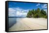 Turquoise water and white sand beach, White Island, Buka, Bougainville, Papua New Guinea, Pacific-Michael Runkel-Framed Stretched Canvas