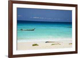 Turquoise Water at the Beach in Shuab Bay on the West Coast of the Island of Socotra-Michael Runkel-Framed Photographic Print