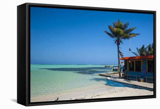 Turquoise Water Lac Bay, Bonaire, ABC Islands, Netherlands Antilles, Caribbean, Central America-Michael Runkel-Framed Stretched Canvas