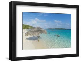 Turquoise Waters and a White Sand Beach, Exumas, Bahamas, West Indies, Caribbean, Central America-Michael Runkel-Framed Photographic Print