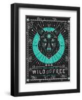 Turquoise Wolf-Cat Coquillette-Framed Art Print