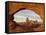 Turret Arch Through North Window at Dawn, Arches National Park, Utah, USA-James Hager-Framed Stretched Canvas
