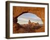 Turret Arch Through North Window at Dawn, Arches National Park, Utah, USA-James Hager-Framed Photographic Print