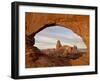 Turret Arch Through North Window at Dawn, Arches National Park, Utah, USA-James Hager-Framed Photographic Print