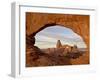 Turret Arch Through North Window at Dawn, Arches National Park, Utah, USA-James Hager-Framed Photographic Print