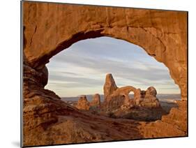 Turret Arch Through North Window at Dawn, Arches National Park, Utah, USA-James Hager-Mounted Photographic Print