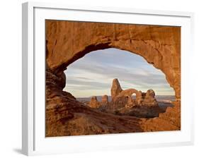 Turret Arch Through North Window at Dawn, Arches National Park, Utah, USA-James Hager-Framed Photographic Print