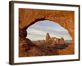 Turret Arch Through North Window at Dawn, Arches National Park, Utah, USA-James Hager-Framed Photographic Print