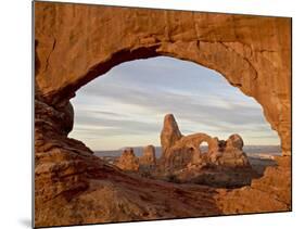 Turret Arch Through North Window at Dawn, Arches National Park, Utah, USA-James Hager-Mounted Photographic Print