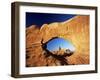 Turret Arch Through North Window at Sunrise, Arches National Park, Moab, Utah, USA-Lee Frost-Framed Photographic Print