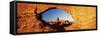 Turret Arch Through North Window at Sunrise, Arches National Park, Moab, Utah, USA-Lee Frost-Framed Stretched Canvas