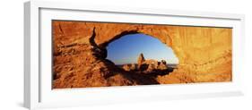 Turret Arch Through North Window at Sunrise, Arches National Park, Moab, Utah, USA-Lee Frost-Framed Photographic Print