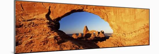 Turret Arch Through North Window at Sunrise, Arches National Park, Moab, Utah, USA-Lee Frost-Mounted Photographic Print