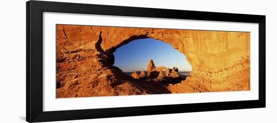 Turret Arch Through North Window at Sunrise, Arches National Park, Moab, Utah, USA-Lee Frost-Framed Photographic Print