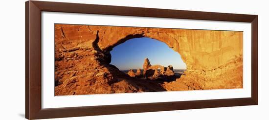 Turret Arch Through North Window at Sunrise, Arches National Park, Moab, Utah, USA-Lee Frost-Framed Photographic Print