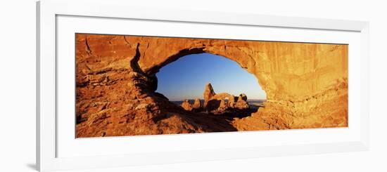 Turret Arch Through North Window at Sunrise, Arches National Park, Moab, Utah, USA-Lee Frost-Framed Photographic Print