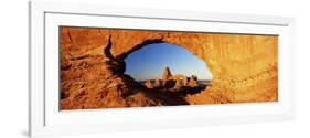 Turret Arch Through North Window at Sunrise, Arches National Park, Moab, Utah, USA-Lee Frost-Framed Photographic Print