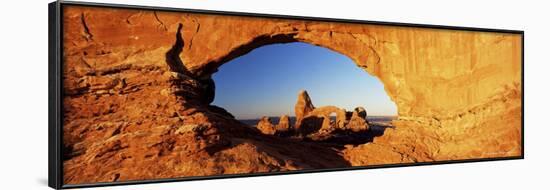 Turret Arch Through North Window at Sunrise, Arches National Park, Moab, Utah, USA-Lee Frost-Framed Photographic Print