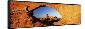 Turret Arch Through North Window at Sunrise, Arches National Park, Moab, Utah, USA-Lee Frost-Framed Photographic Print