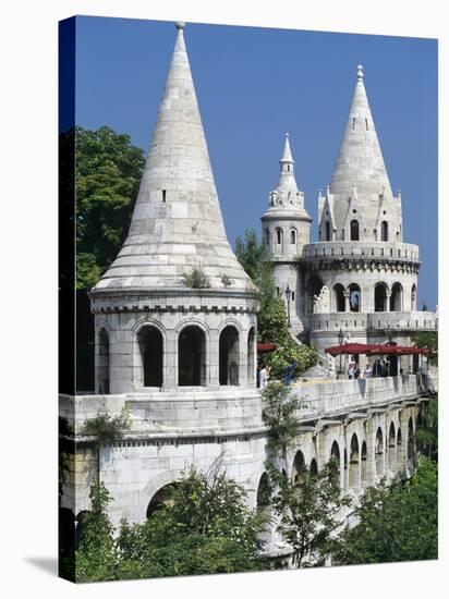 Turrets of Fishermen's Bastion (Halaszbastya), Buda, Budapest, Hungary, Europe-Stuart Black-Stretched Canvas