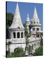 Turrets of Fishermen's Bastion (Halaszbastya), Buda, Budapest, Hungary, Europe-Stuart Black-Stretched Canvas