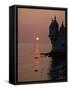 Turrets of the 16th Century Belem Tower Silhouetted in the Sunset, in Lisbon, Portugal, Europe-Westwater Nedra-Framed Stretched Canvas