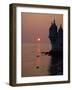 Turrets of the 16th Century Belem Tower Silhouetted in the Sunset, in Lisbon, Portugal, Europe-Westwater Nedra-Framed Photographic Print