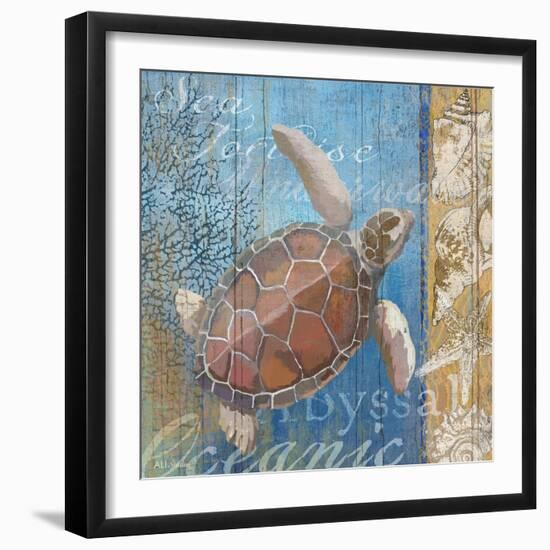 Turtle and Sea-null-Framed Giclee Print