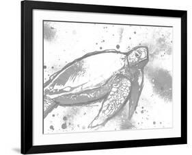 Turtle In The Grey-OnRei-Framed Art Print