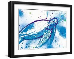 Turtle in the Wall-On Rei-Framed Art Print