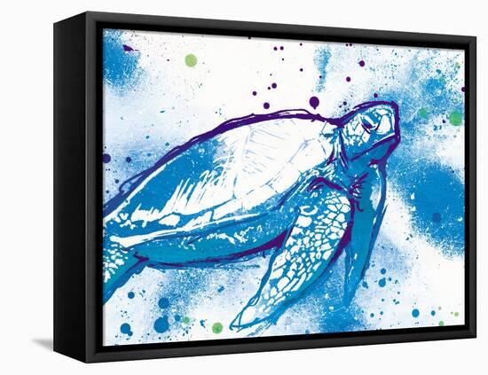 Turtle in the Wall-On Rei-Framed Stretched Canvas